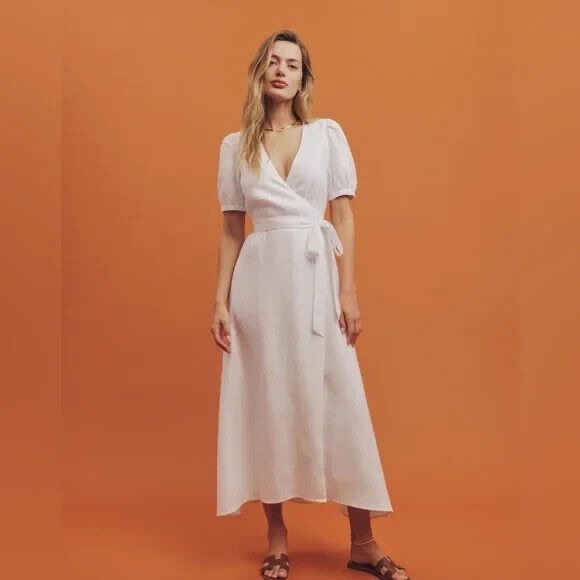 Reformation Dresses & Skirts - Reformation Weiss V Neck Linen Wrap Dress- NWT